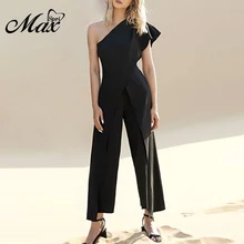 Max Spri Sexy One Shoulder Slash Neck Backless Full Length Women Bodysuits Elegant Solid White Bow Bodycon Women Jumpsuits 2019 Max Spri Sexy One Shoulder Slash Neck Backless Full Length Women Bodysuits Elegant Solid White Bow Bodycon Women Jumpsuits 2019