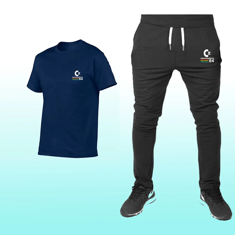 Новинка 2019 г. брендовые летние спортивный костюм для отдыха мужские термальные мужские спортивные комплекты с принтом футболки + брюки