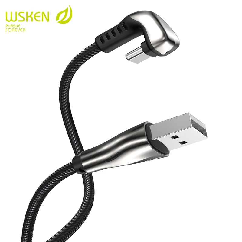 WSKEN u-образный USB кабель для iPhone зарядное устройство 3A usb type C провод для быстрого заряда для samsung huawei USB C кабель type C USB C шнур