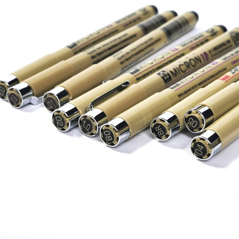 

9 Sizes Professional liner Drawing Pen Set School Supplies Waterproof Smooth Fineliner Pigma Micron Pen Artist Markers