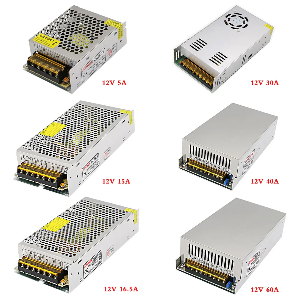 Ac dc 220v постоянного тока до DC12v 1A 2A 3A 5A 6A 8.5A 10A 16.5A 20A 30A 60A светильник ing трансформаторы