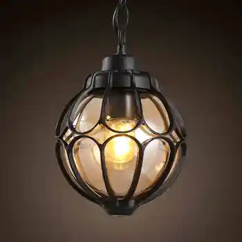 

American industrial Loft restaurant balcony corridor lamp entrance bar chandelier retro glass ball single head lamp