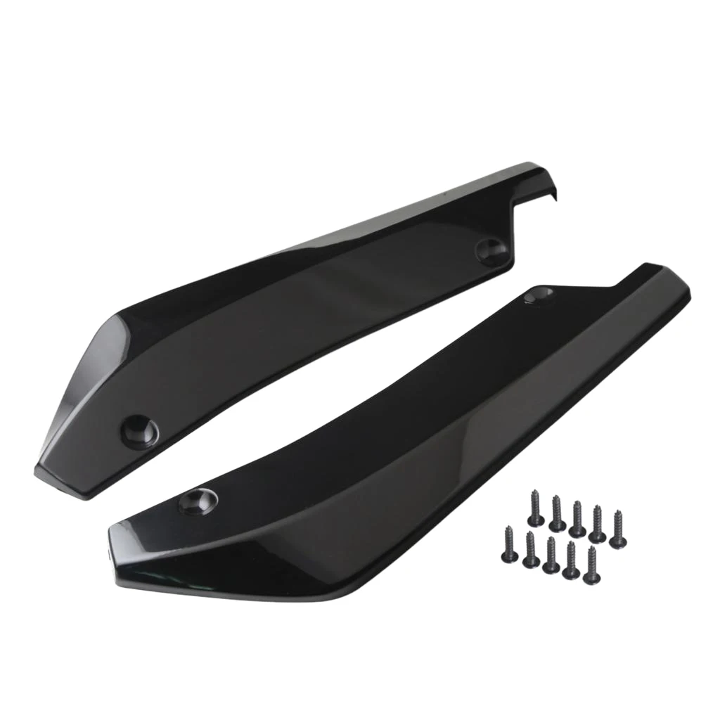 2 Pieces Universal Car Rear Bumper Lip Splitter Fins Spoiler Protector Black