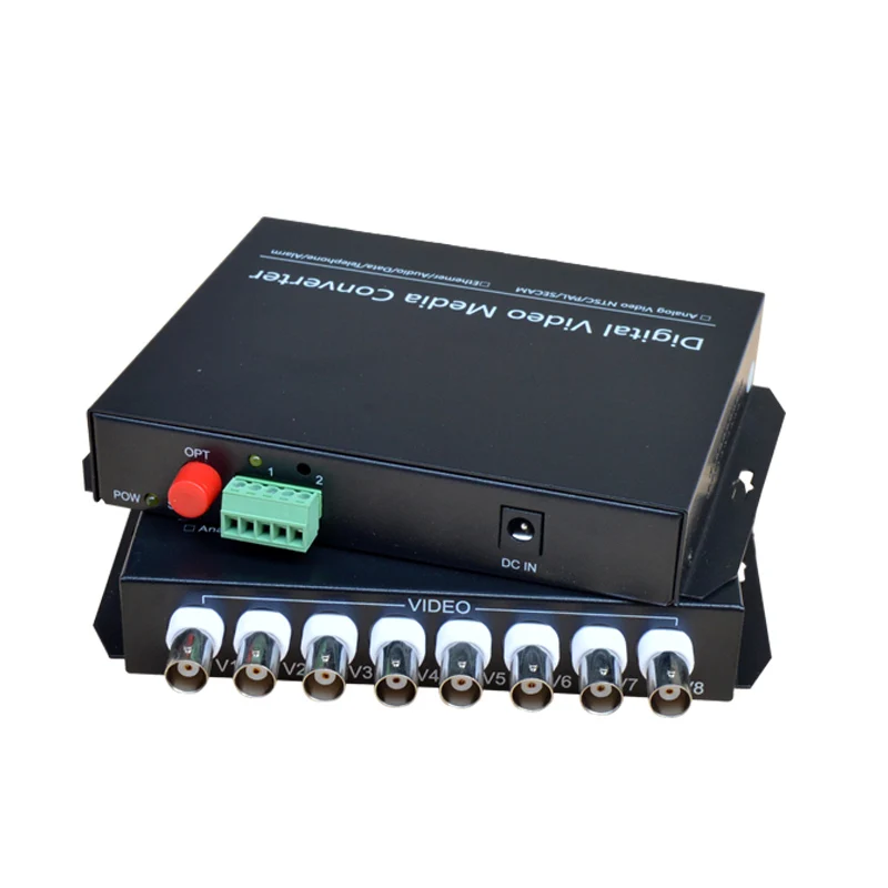 

8 Channel Digital Video Optical Fiber Media Converters Transmitter/Receiver For Security system CCTV Cameras