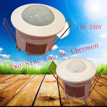 

Two size AC110-220V Adjustable LED Infrared PIR Motion Sensor Detector Ceiling Automatic PIR Sensor Light Switch free shipping