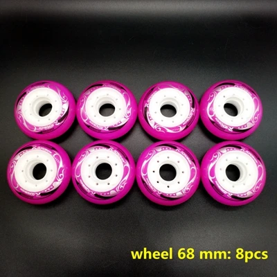 68mm wheel Роликовые коньки Колеса Детские 62 мм 64 мм 68 мм 70 мм 85A розовые - Цвет: 68mm wheel
