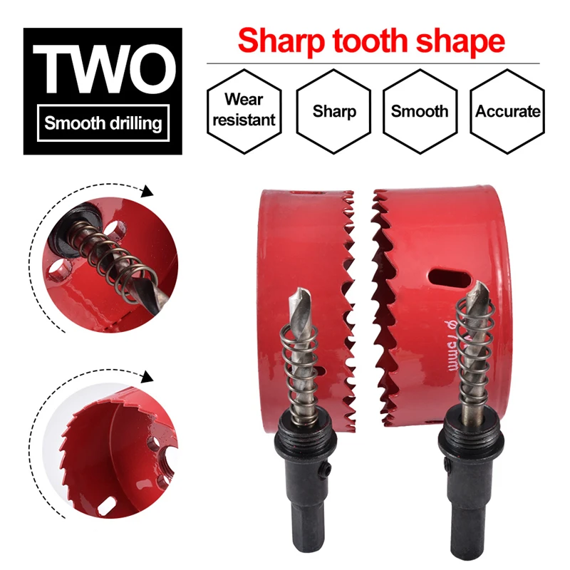 Hohxen 1pcs 75MM M42 Bi-Metal Holesaw Cutter Hole Saw Wood Drill Tooth Kit Core Drill Bit Cutting Kit Opener 80 85 90 95 100 mm