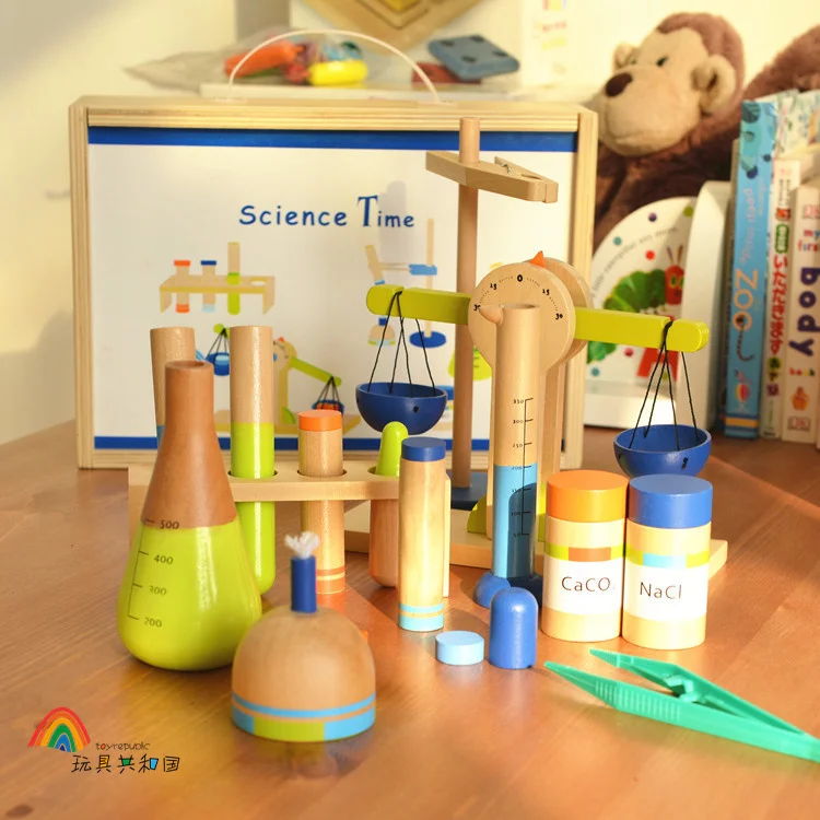 

Multifunction Wooden educational toys clever little value three-in-one hands-on science experiments toy