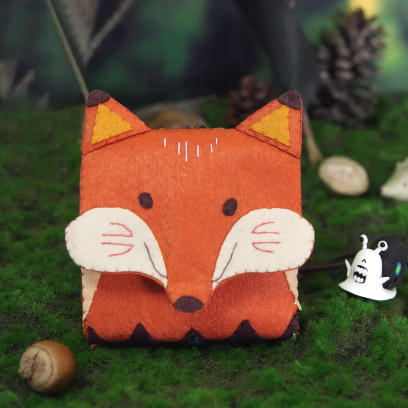 Войлочная сумка в стиле лисы ручная работа маленькая из войлока с рисунком для