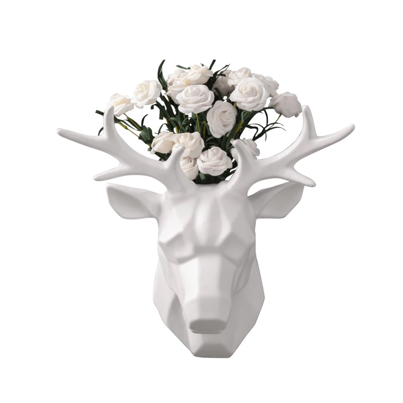 

Nordic deer head wall hanging decorations pendant living room study background wall flower arrangement home decoration accessory