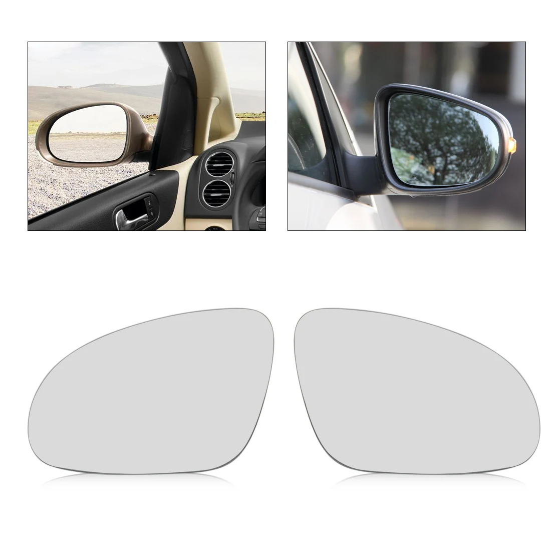DWCX 2pcs Car Right & Left Side Wing Mirror Glass Heat with holder for
