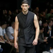 S-4XL! мужская одежда мода весна и лето костюм стиль двубортный тонкий жилет жилет плюс размер Певица костюмы