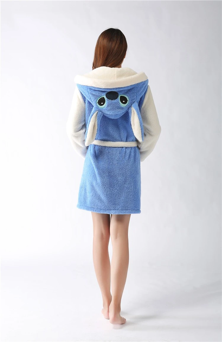 New Plush Robe Adult Animal Pink Blue Stitch Pajamas Long Sleeve Lovely Sleepwear Bath Robes Dressing Gowns For Women Bathrobe Robe Dressing Gown Plush Robedressing Gowns For Women Aliexpress