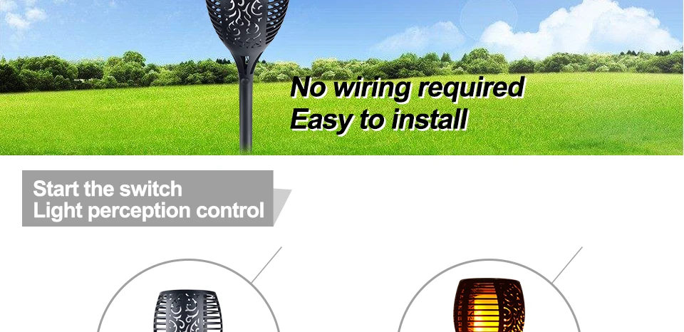 New Solar Flame led fire effect Lawn Lamps Led Torch Light Realistic Flicker Flame Light Waterproof Outdoor Holiday Garden Decor (5)