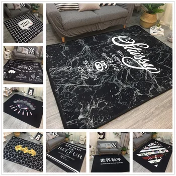 

New Nordic Style Decor Flannel Velvet Big Mat Living Room Floor Children Crawling Play Mats Anti-slip Tea Table Carpets Are Rugs