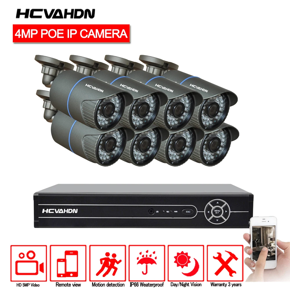 

4K HDMI POE NVR Kit 8CH 5MP 1080P CCTV Camera System 4.0MP Outdoor Security IP Camera P2P Video Surveillance System Set No HDD