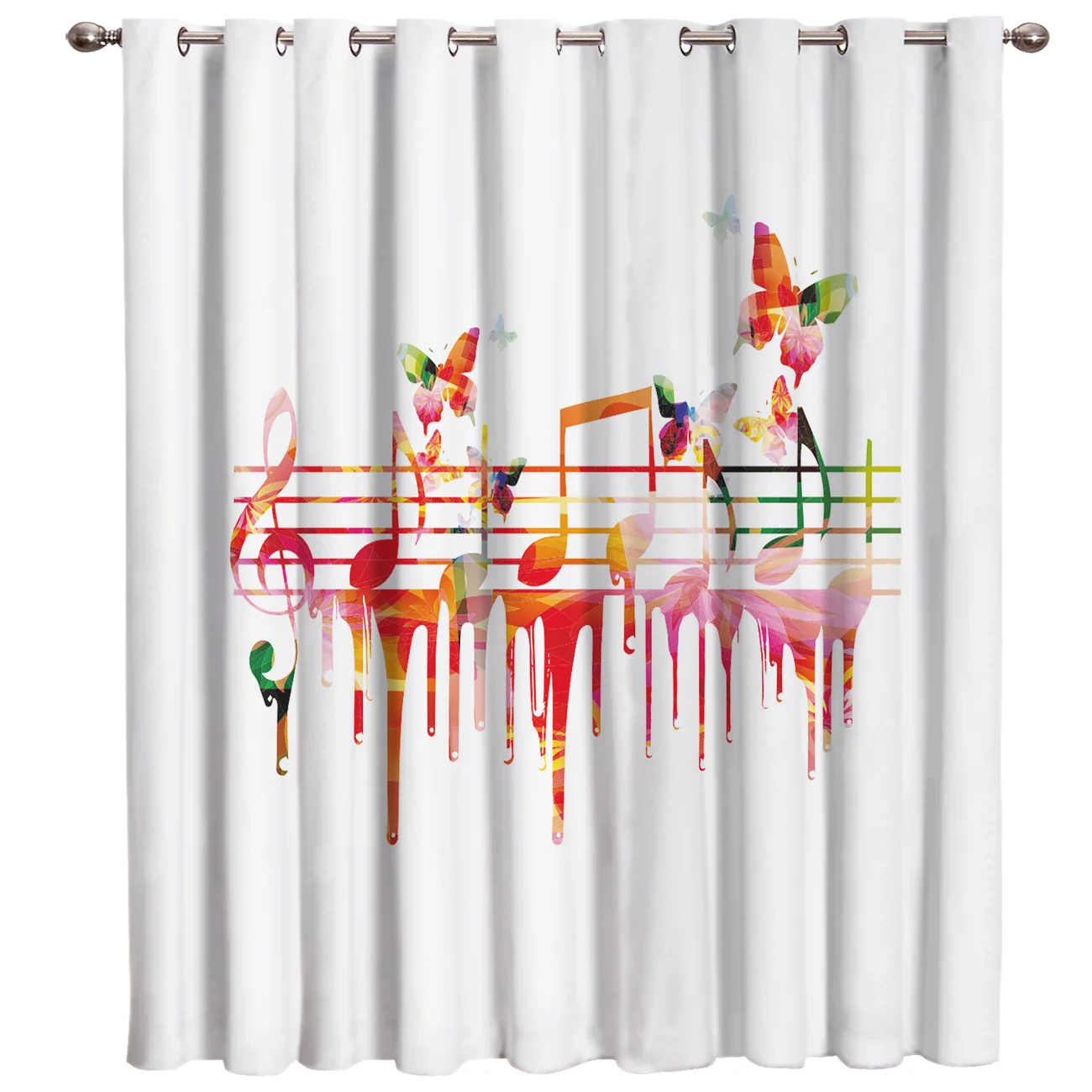 Musical Note Window Treatments Curtains Valance Room Large Curtain Lights Bathroom Bedroom Fabric Floral Kids | Дом и сад