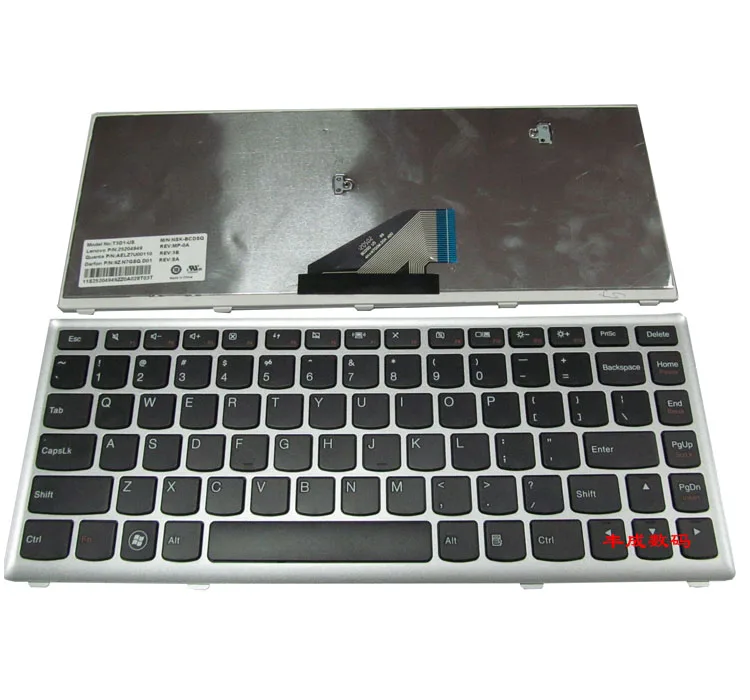 

SSEA New US Keyboard For Lenovo IdeaPad U310 Laptop Keyboard with silver Frame free shipping