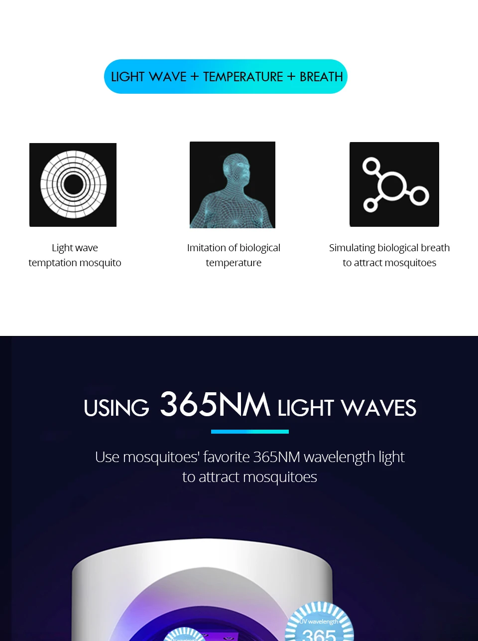 EeeToo USB Electric Mosquito Killer Lamp Photocatalysis Mute 5V Anti Mosquito Trap LED Night Light Lamp Bug Zapper Insect Killer (5)