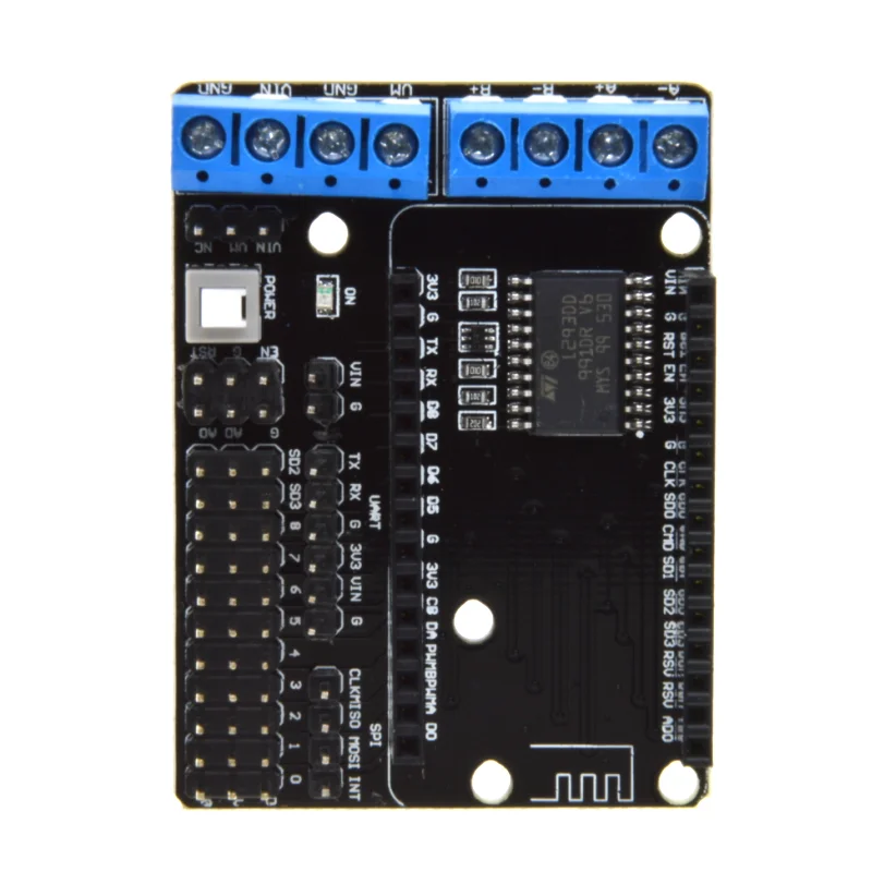 

Free shipping NodeMCU Motor Shield Board L293D for ESP-12E from ESP8266 esp 12E kit diy rc toy wifi rc smart car remote control