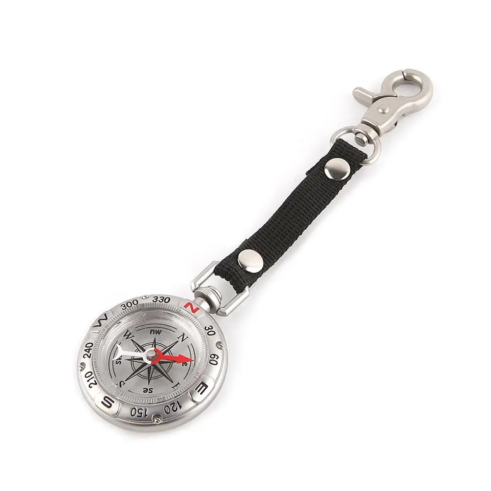 Vintage Pocket Watch Zinc Alloy Compass Keychain Camping Hiking Nautical Survival Tools