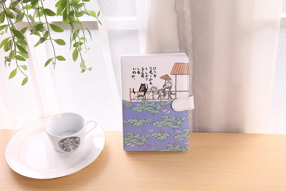 Милые канцелярские принадлежности кожаный блокнот Lucky Cat японская рука Книга Планировщик дневник программа Filofax альбом граффити блокнот