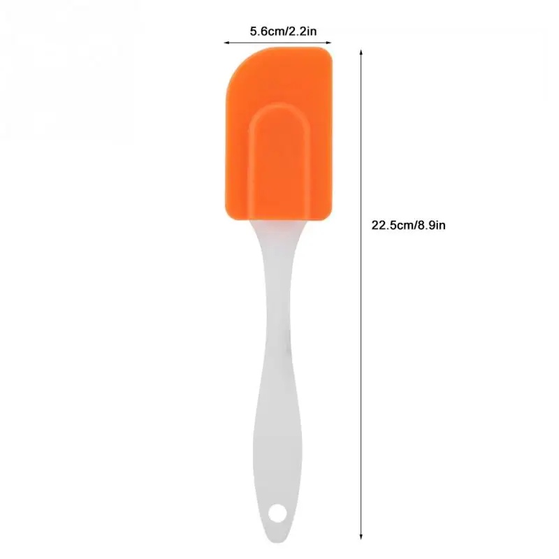 Силиконовые шпатели крем-скраб для масла термостойкая выпечка торта смешивающий инструмент для масла, для взбивания сливок - Цвет: Оранжевый