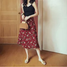 Летние женские юбки в богемном стиле, винтажная шифоновая юбка в горошек с высокой талией, облегающая Повседневная пляжная юбка размера плюс, Прямая поставка J#19