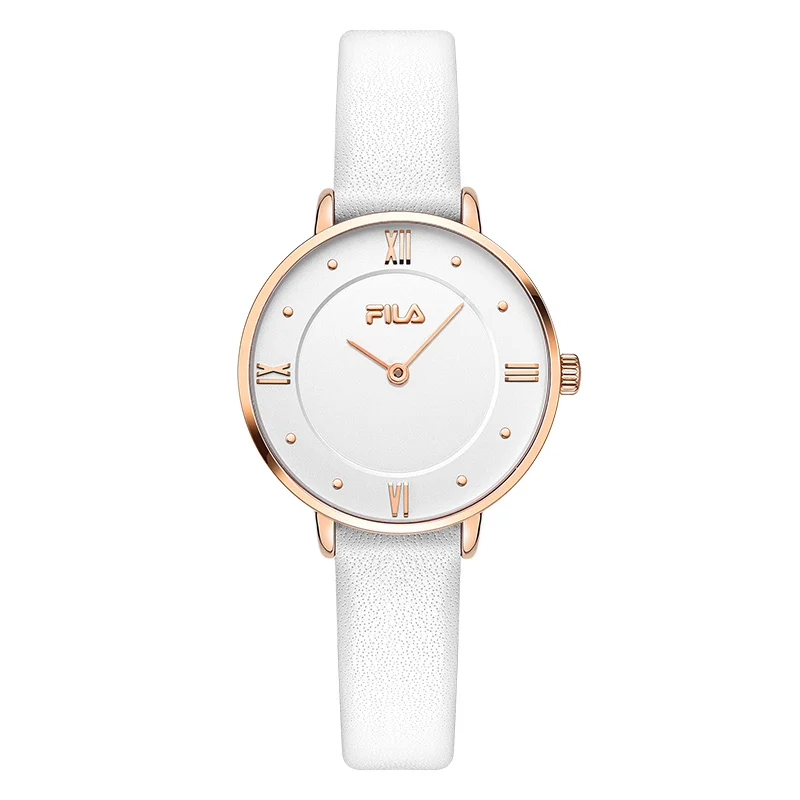 

Fila Leather Women Wrist Watch White Wristwatch Water Resistant Top Sale Quartz Watch for Women Lady Fashion Casual Simple 616