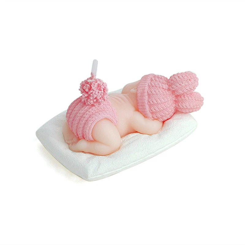 pink Сделай Сам Спящая детская свеча синий/розовый 3D вечерние украшения сто дней Свадебные украшения свечи для торта DIY День рождения Горячая Распродажа - Цвет: pink