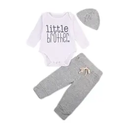 Для новорожденных одежда для малышей мальчик маленький брат комбинезон комплекты с длинными штанами комплект очаровательны для маленьких