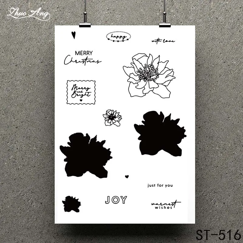 

ZhuoAng Spring flowers Clear Stamp for Scrapbooking Rubber Stamp Seal Paper Craft Clear Stamps Card Making