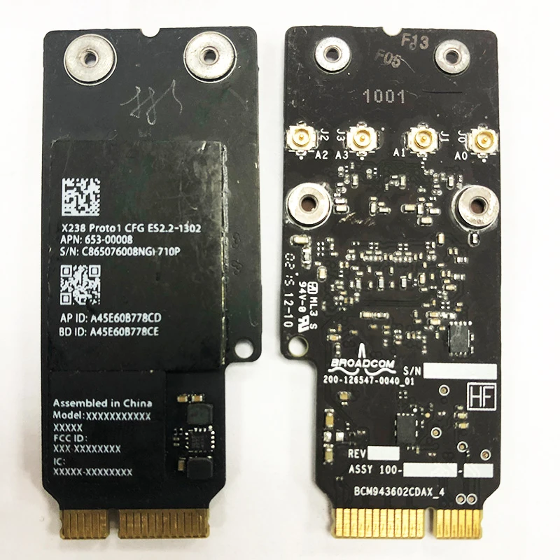 

For Broadcom BCM943602CDAX 2.4&5G 802.11ac Wireless-AC Wifi bluetooth Mini PCI-E 1300M WLAN + Bluetooth 4.0 Card