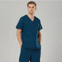 Новинка года с короткими рукавами для женщин и мужчин костюмы синий хирургические платья одежда кисти рук одежда медсестры доктор униформа