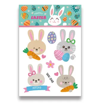 

Sweatproof Body Decoration Easter Festival Tattoo Stickers For Children DIY Adhesive Waterproof Party Supplies Rabbit Bunny Gift