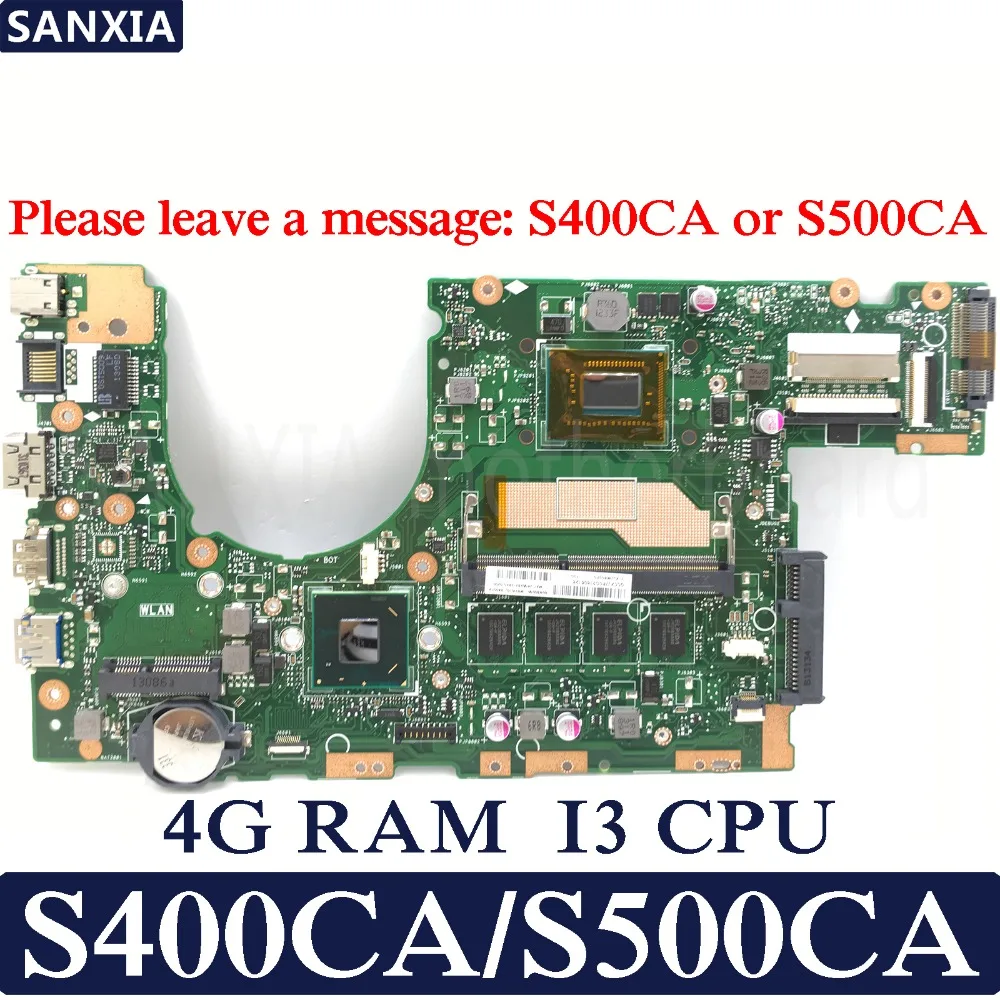 KEFU S400CA материнская плата для ноутбука ASUS VivoBook S500CA S400C S500C оригинальная материнская плата 4Гб-RAM I3-3217U