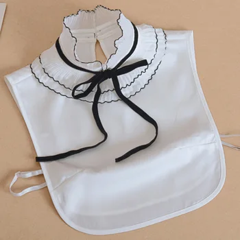 

Fashion Fake collar versatile shirt lace top decorative age stand collar wooden ear Shirt false neck Women Detachable Vertical