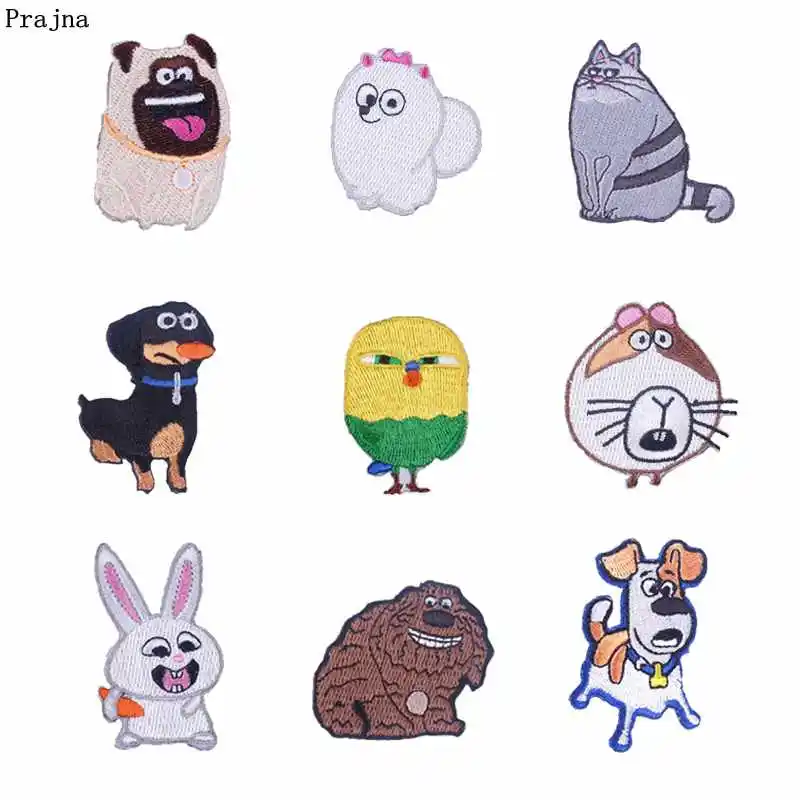 

Prajna Cartoon Animals Iron On Patch Cute Dogs High Quality Embroidered Patches For Clothing DIY Decoration Kids T-shirts Jeans