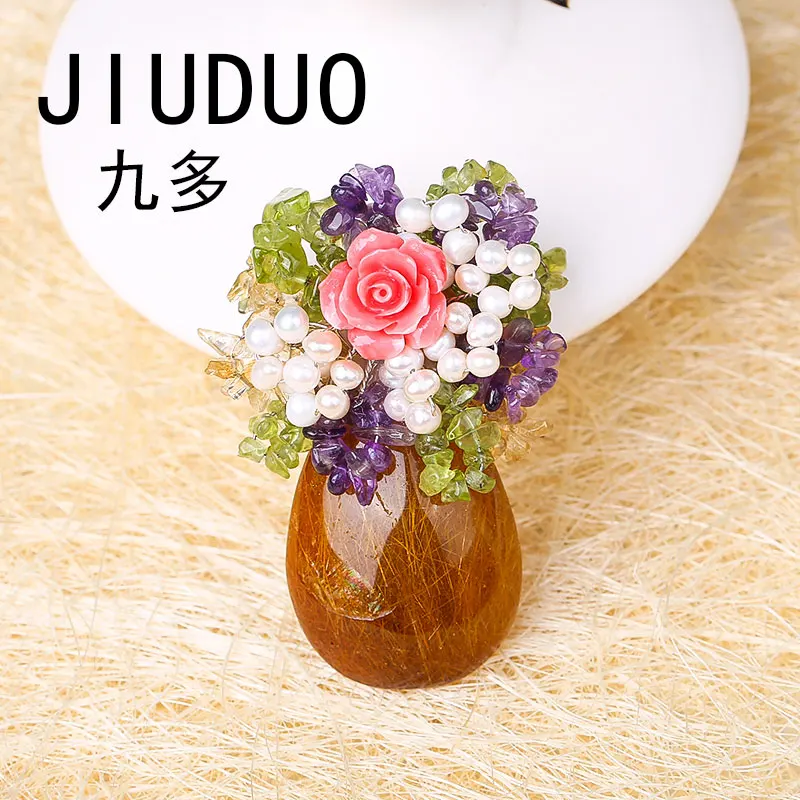 JIUDUO жемчужная брошь модная дамская кулон шарф кнопка цветок баугиния, аксессуары
