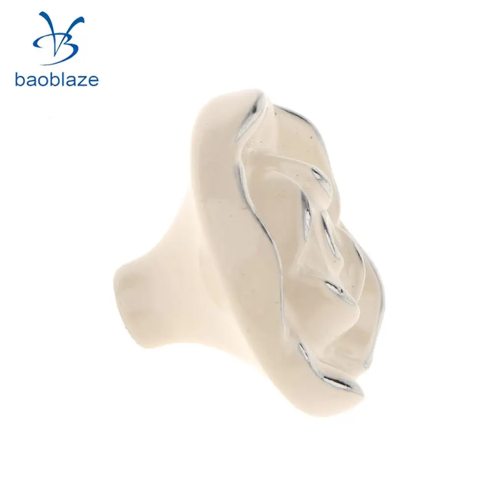 Baoblaze Elegant Flower Rose Pull Knobs Handles for Door Kitchen Dresser Cabinet Drawer Cupboard Wardrobe Door