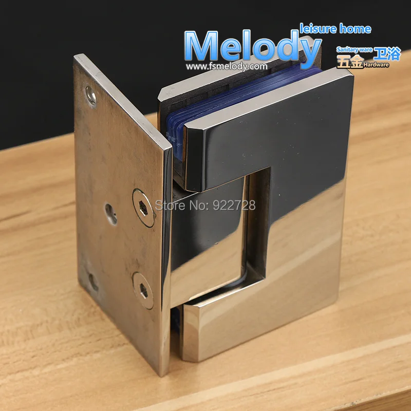 H90S 10 years Warranty Wall to Glass Offset Square Geneva Cutout Frameless Shower screen Door Hinge-Polished Chrome