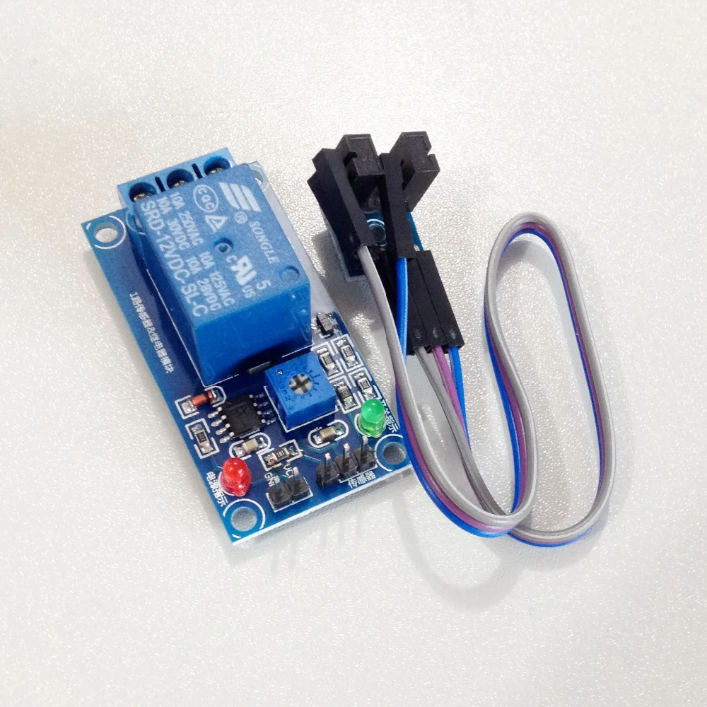 LED Indicator Light 1 Channel Relay Module w Slotted Optical Sensor 5V