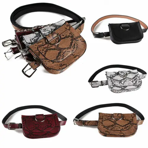 

Serpentine Print Women Waist Pack Fanny Pack Waist Small Bag Snake Skin Belt Storage Bags