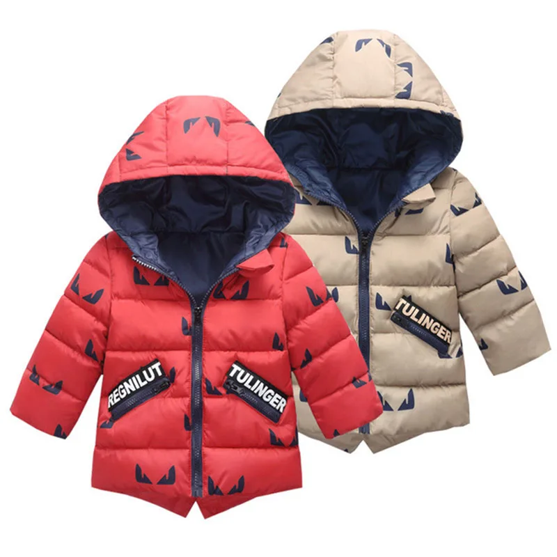 

Kids Boys Jackets Children Clothes 2018 New Autumn Winter Girls Coats Cotton Down Baby Hooded Warm Outerwear 2 3 4 5 6 7 8 Years