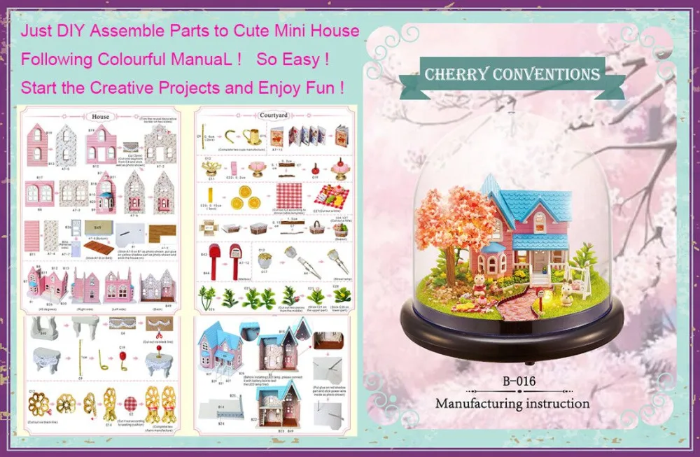 Домик CUTEBEE miniatura DIY деревянный домик с надписью сделай сам рождественские игрушки