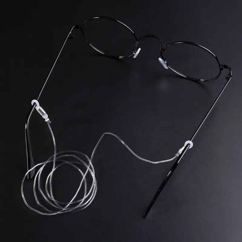 Color: White Transparent Spectacle Glasses Anti Slip Strap Stretchy Neck Cord Outdoor Sports Eyeglasses String Sunglass Rope Band Holder