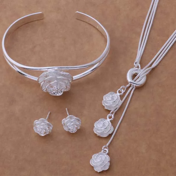 

wholesale High quality silver Fashion jewelry Necklace bracelet earrings WT-264