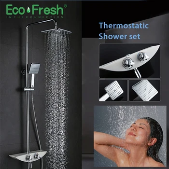 Ecofresh ระบบห้องน้ำเทอร์โมก๊อกน้ำแตะน้ำตก wall mount thermostatic ฝักบัวก๊อกน้ำก๊อก 1