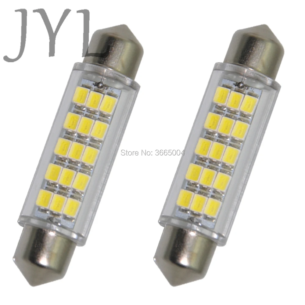 

2PCS 44MM 15-3020-SMD Warm white Dome Festoon LED Map Light Bulbs 211-2 211 212 212-2