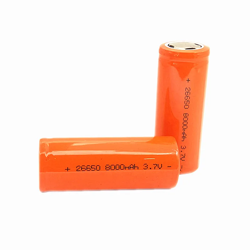 OOLAPR 4/8 pcsOrange 26650 литиевая батарея 3,7 V 8000mAh 26650 аккумуляторная батарея 26650 батарея подходит для фонарика